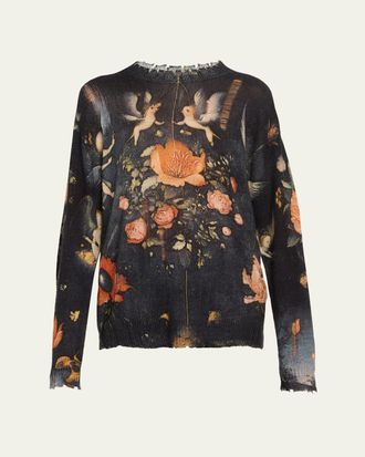 R13 Cashmere Distressed Boyfriend Sweater