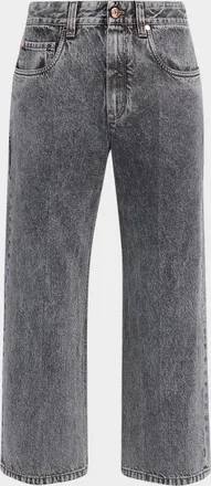Brunello Cucinelli Contemporary Square Straight-Leg Capri Jeans