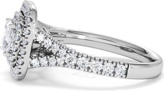 The Diamond Store Anastasia GIA Diamond Halo Engagement Ring in Platinum 1.45ct G/VS2