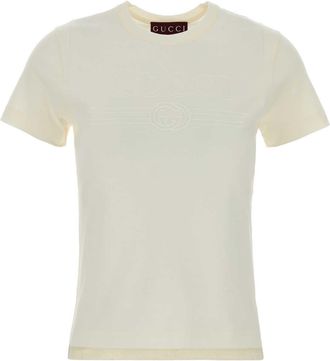 Gucci White Cotton T Shirt