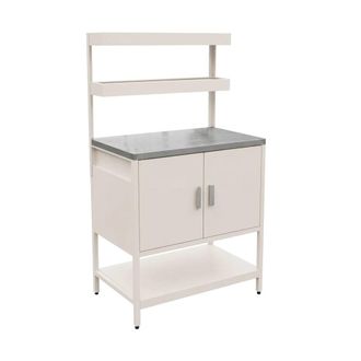 Sweeek M&oacute;dulo cocina exterior de acero con 2 estanter&iacute;as colgantes y 2
