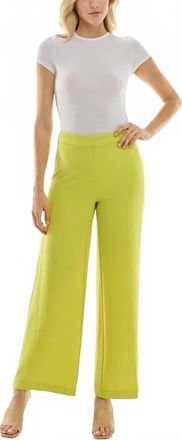 Nanette Lepore Womens Wide Leg Full Length Crepe Fashion Pant In Citrine