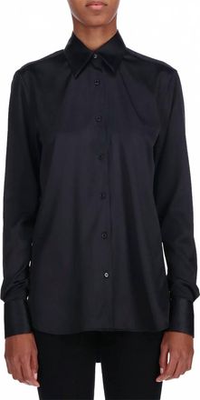 Ermanno Scervino Silk Fitted Button Down Top In Black