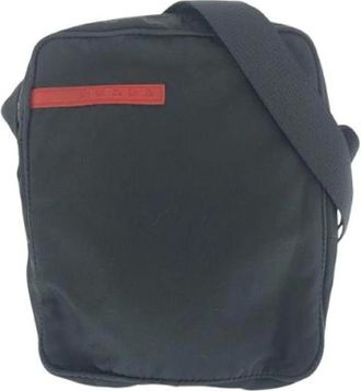 Prada Pre-owned Cross Body Bags, female, Black, Size: ONE SIZE Pre-owned Nylon Cross Body Bag