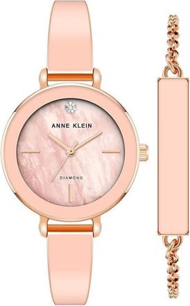 Anne Klein Quartz Ladies Watch and Bracelet Set AK/3620PKST