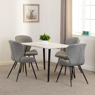 Seconique Marlow & Quebec Dining Set in Grey