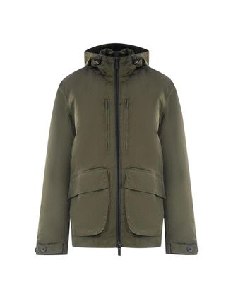Lyle & Scott Mens Lyle & Scott Plain Hooded Green Jacket - Tan - Size: 40/Regular