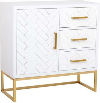 Wanderlust Deco Wanderlust Deco - Aparador 1 Puerta Y 3 Cajones De Madera Y Metal 80x34x80h Cm