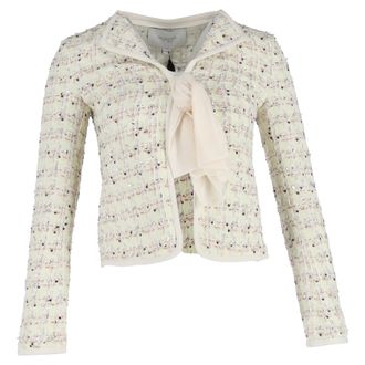 Giambattista Valli Giambattista Valli Boucl&eacute; Tweed Jacket in Lichtgroene Katoen