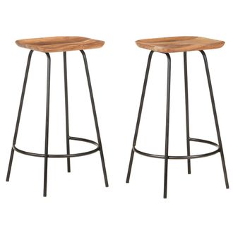 vidaXL Sgabelli Da Bar 2 Pz In Legno Massello Di Acacia - Vidaxl