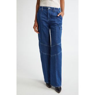 L'agence Brooklyn High Waist Wide Leg Cargo Jeans in Barca at Nordstrom Rack, Size 33
