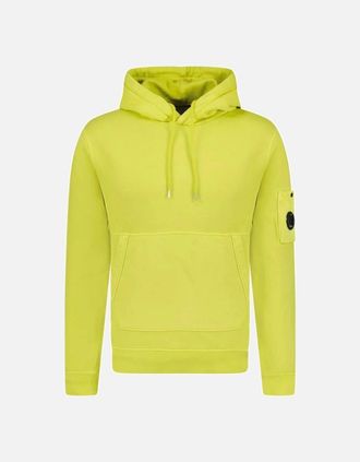 C.P. Company Mens Diagonal Raised Fleece Lens Hooded Sweatshirt - Golden Palm - Yellow - Size: 42