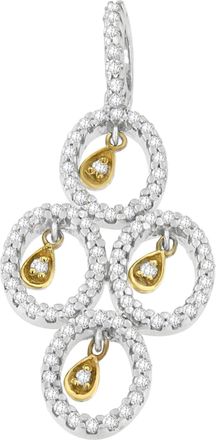 House of Brilliance 14K Two- Toned Gold 2/5 cttw Round Diamond Pendant Necklace