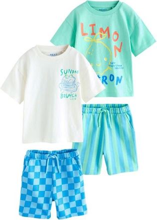 Next Kids Graphic T-Shirts & Shorts 4-Pack in Green at Nordstrom, Size 1.5-2Y