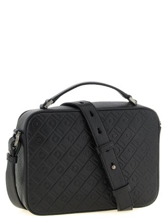 Ferragamo Monogram-Embossed Leather Shoulder Bag - Black