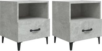 vidaXL Vidaxl - Mesitas de noche 2 unidades madera contrachapada gris hormigón