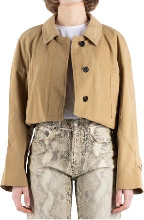 Acne Studios Dames, Jassen, Bruin, Maat: S Katoen