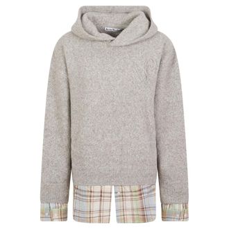 Acne Studios Layered Knit Hoodie - Dames - Sweatshirts & Hoodies - Grijs - Maat: XS Katoen