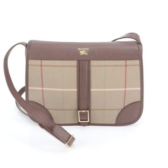 Burberry Brown Canvas Leather Shoulder Bag (Pre-Owned)