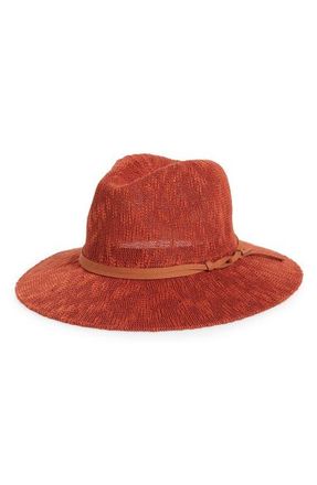 Treasure & Bond Mesh Packable Panama Hat in Rust Combo at Nordstrom