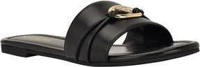 Guess Flynzy Faux Leather Slide Sandal in Black at Nordstrom Rack, Size 10
