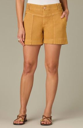 Wit & Wisdom V-Yoke High Waist Twill Shorts in Candy Yam at Nordstrom, Size 18