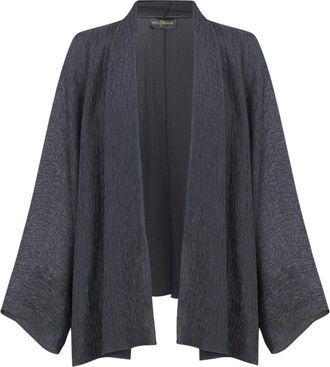 Cortana Wijde Zijde Chiffon Jas - Dames - Blazers - Blauw - S - Chiffon - Jassen