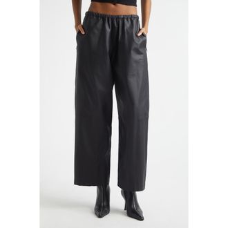 Alexander Wang Leather Track Pants in Black at Nordstrom, Size Medium