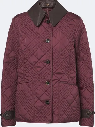 Burberry Fernleigh leather-trimmed quilted jacket