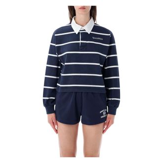 Sporty & Rich Polo Shirts, female, Blue, Size: L Rugby Polo