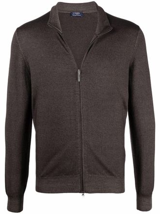 Barba zipped-up cardigan - Brown