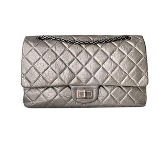 Chanel Vintage Silver Aged Leather 2.55 Reissue 227 Bag