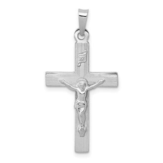Diamond2Deal 14k White Gold INRI Crucifix Charm