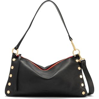 Hammitt Kyle Medium Shoulder Bag in Black/Brushed Gold Red Zip at Nordstrom