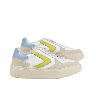 Valsport Sneakers, female, Multicolor, Size: 9 US Suede Leather Sneakers White Green Blue