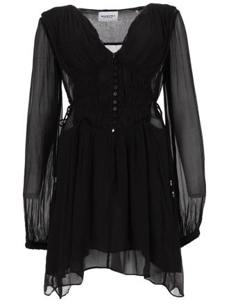 Isabel Marant Loriena Sheer Side Cut-Out Dress