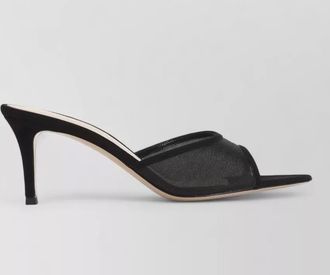 Gianvito Rossi suede leather mesh mules