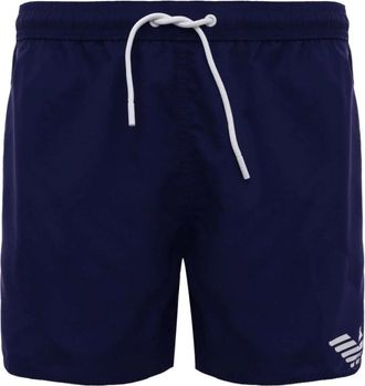 Emporio Armani Vertical Logo Print Zwemshorts - Heren - Strandmode - Blauw - 2XL - Polyester - Badmode