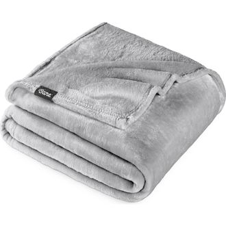 Bare Home Microplush Fleece Blanket in Light Grey at Nordstrom, Size X-Large