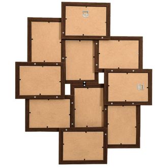 Berkfield Home Modern Collage Photo Frame for 10x(10x15 cm) Picture Dark Brown MDF | Size: 10x15 cm