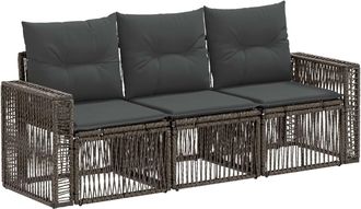vidaXL Conjunto De Sof&aacute;s De Jard&iacute;n 3 Uds. Gris Y Gris Oscuro Vidaxl