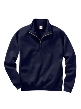 Fruit Of The Loom Sweatshirt FRUIT OF THE LOOM, Herren, Gr. 4, blau (dunkelblau), 80% Baumwolle, 20% Polyester, meliert, unifarben, Sweatshirts Sweatshirt