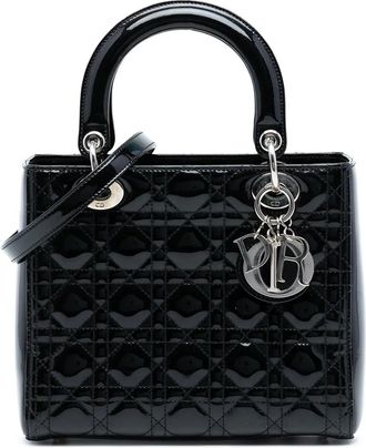 Dior 2014 Medium Patent Cannage Lady Dior satchel - Nero