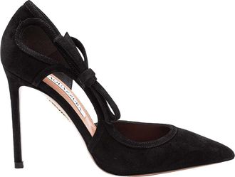 Aquazzura SOAVE 105 Decollete in SUEDE BLACK COLOR