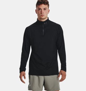 Under Armour Qualifier Running Top Men Black Thumbhole Sleeve 1/4 Zip DSGL1400