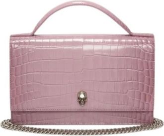 Alexander McQueen Tassen, Dames, Roze, ONE Size, Leer, Skull Bag