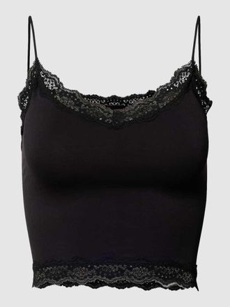 Only Tanktop mit Spitzenbesatz Modell VICKY in Black, Größe L/XL