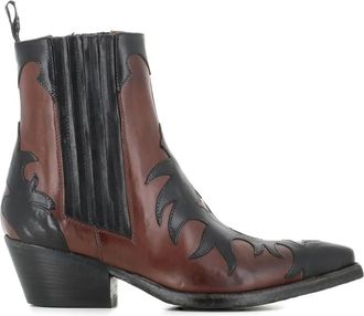 Sartore SR3651 leren laarzen met vlammenpatroon - Bruin