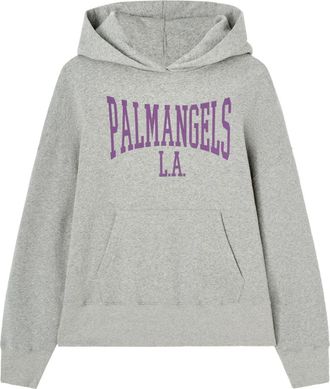 Palm Angels College hoodie - women - Cotton - M - Grey