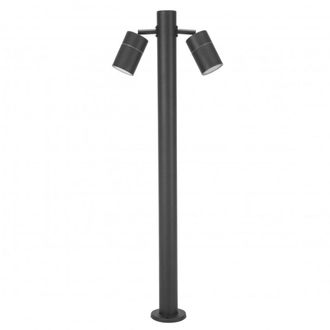 Forlight Baliza de jardin dos focos acero inoxidable negro 13x13x81 cm